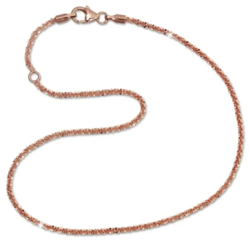 SilberDream Fußkette gedreht 26,5cm Rose vergoldet und 925 Silber SDF0306E