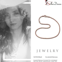 SilberDream Fußkette gedreht 26,5cm Rose vergoldet und 925 Silber SDF0306E