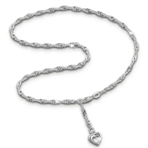 SilberDream Fußkette Herz 25cm Damenschmuck 925er Silber SDF0345J