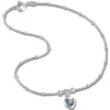 SilberDream Fußkette Herz 25cm Zirkonia blau Silber SDF2025B