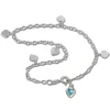 SilberDream Fußkette Herz 23cm Zirkonia hellblau Silber SDF2013H