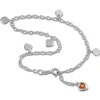 SilberDream Fußkette Herz 25cm Zirkonia bernstein Silber SDF2015Y