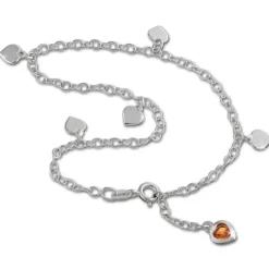 SilberDream Fußkette Herz 25cm Zirkonia bernstein Silber SDF2015Y