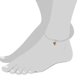 SilberDream Fußkette Herz 23cm Zirkonia bernstein Silber SDF2023Y