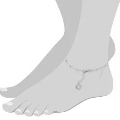 SilberDream Fußkette Herz offen 26cm 925 Sterling Silber SDF2096