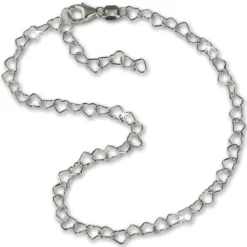 SilberDream Fußkette Herzchen 25cm 925er Silber SDF0275J