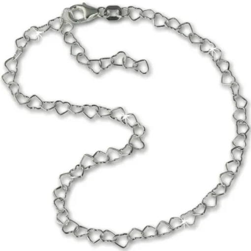 SilberDream Fußkette Herzchen 25cm 925er Silber SDF0275J