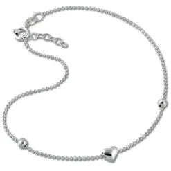 SilberDream Fußkette Herzchen 25cm 925 Sterling Silber SDF2045