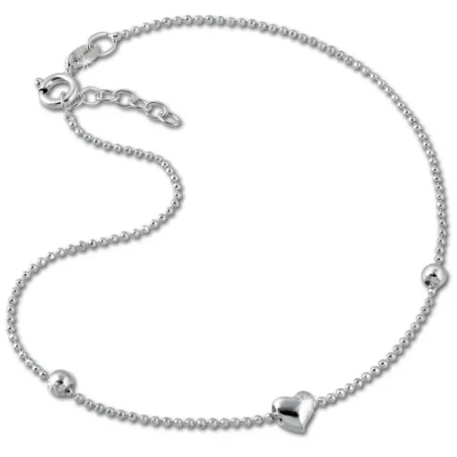 SilberDream Fußkette Herzchen 25cm 925 Sterling Silber SDF2045