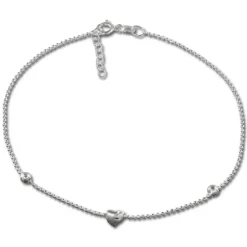 SilberDream Fußkette Herzchen 25cm 925 Sterling Silber SDF2045