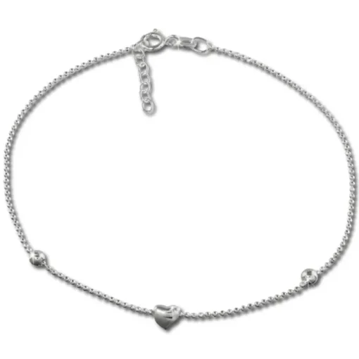 SilberDream Fußkette Herzchen 25cm 925 Sterling Silber SDF2045