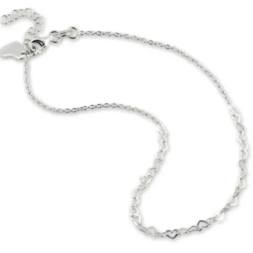 SilberDream Fußkette Herzchen 25cm 925 Sterling Silber SDF5075J