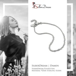SilberDream Fußkette Herzchen 25cm 925 Sterling Silber SDF5075J