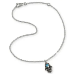 SilberDream Fußkette Indische Hand 25cm Damenschmuck 925er Silber SDF8002T