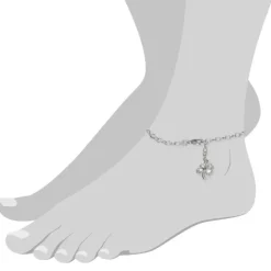 SilberDream Fußkette Kleeblatt 25cm 925 Sterling Silber SDF009