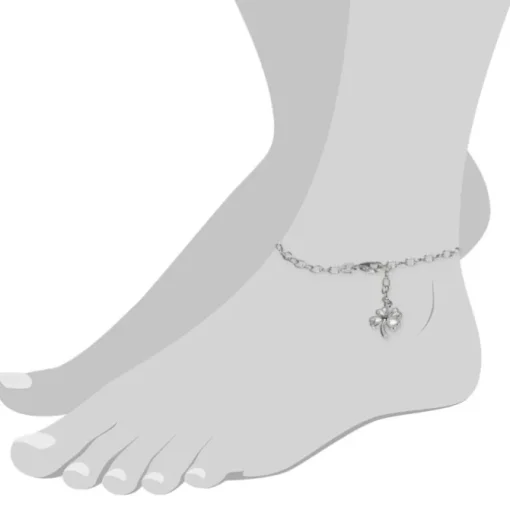 SilberDream Fußkette Kleeblatt 25cm 925 Sterling Silber SDF009