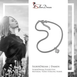 SilberDream Fußkette Kleeblatt rund 27cm 925 Sterling Silber SDF2214J