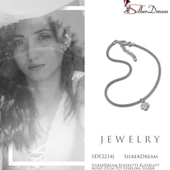 SilberDream Fußkette Kleeblatt rund 27cm 925 Sterling Silber SDF2214J