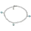 SilberDream Fußkette Kugel Glas blau 25cm 925 Silber SDF011H