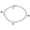 SilberDream Fußkette Kugel Glas rosa 25cm 925 Silber SDF011A