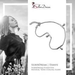 SilberDream Fußkette Kugeln 25cm 925 Sterling Silber SDF5015J