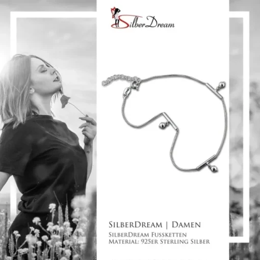 SilberDream Fußkette Kugeln 25cm 925 Sterling Silber SDF5015J