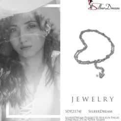 SilberDream Fußkette Kugeln Engel Zirkonia 27cm 925er Silber SDF2174J