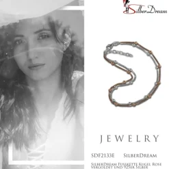 SilberDream Fußkette Kugel Rose vergoldet und 925er Silber SDF2133E