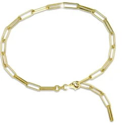 SilberDream Fußkette Laguna 925 Sterling Silber vergoldet Damen 28cm SDFK0018Y
