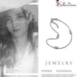 SilberDream Fußkette Liebes Herzen 26cm Damenschmuck 925er Silber SDF0363J