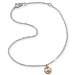 SilberDream Fußkette Peace rose vergoldet 925er Sterling Silber SDF8001E