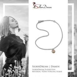 SilberDream Fußkette Peace rose vergoldet 925er Sterling Silber SDF8001E