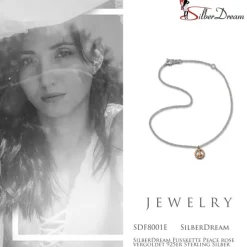 SilberDream Fußkette Peace rose vergoldet 925er Sterling Silber SDF8001E