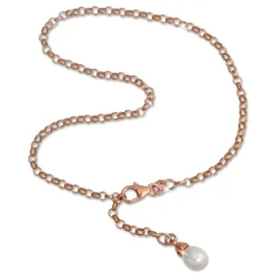 SilberDream Fußkette Perle 26cm Rose vergoldet und 925 Silber SDF0315E
