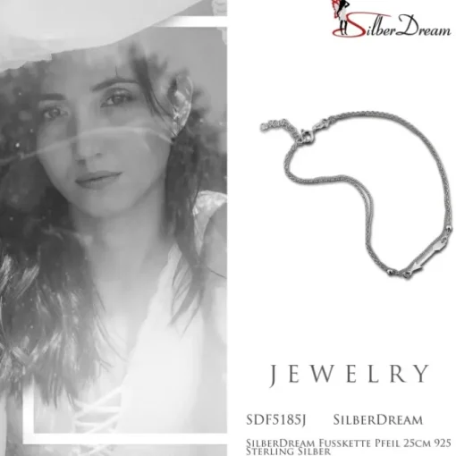 SilberDream Fußkette Pfeil 25cm 925 Sterling Silber SDF5185J