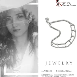 SilberDream Fußkette Pfeile 25cm 925 Sterling Silber Damen SDF5055J