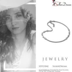 SilberDream Fußkette Plättchen 27cm 925 Sterling Silber SDF2184J