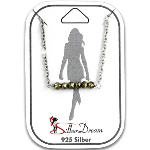 SilberDream Fußkette Pyrit Perlen geschliffen 25cm 925 Sterling Silber SDF5125K