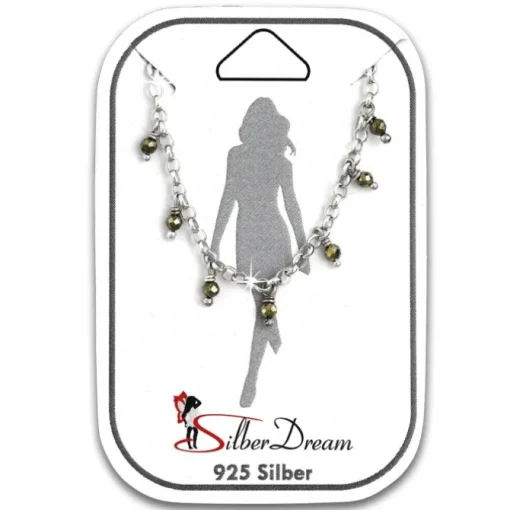 SilberDream Fußkette Pyrit Kugeln geschliffen 25cm 925 Sterling Silber SDF5135K