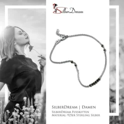 SilberDream Fußkette Pyrit Perlen geschliffen 25cm 925 Sterling Silber SDF5125K