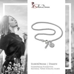 SilberDream Fußkette Sonne 25,5cm 925 Sterling Silber SDF2075