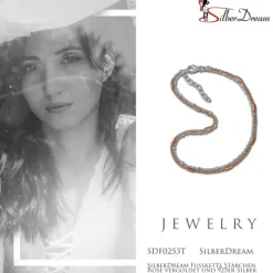 SilberDream Fußkette Stäbchen Rose vergoldet und 925er Silber SDF0253T