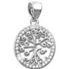SilberDream Glitzer Anhänger Lebensbaum Zirkonia weiß Damen 925 Silber GSH400W
