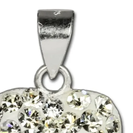 SilberDream Glitzer Anhänger Herz Zirkonia Kristalle weiß 925 GSH203W