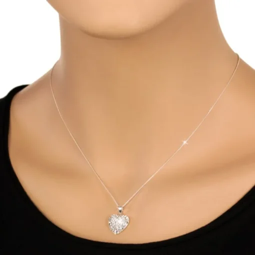 SilberDream Glitzer Anhänger Herz Zirkonia Kristalle weiß 925 GSH203W
