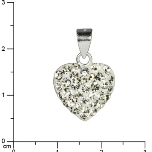 SilberDream Glitzer Anhänger Herz Zirkonia Kristalle weiß 925 GSH203W