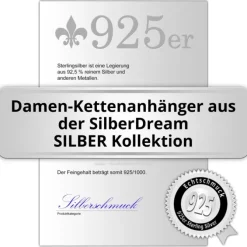 SilberDream Glitzer Anhänger Lebensbaum Zirkonia weiß Damen 925 Silber GSH400W