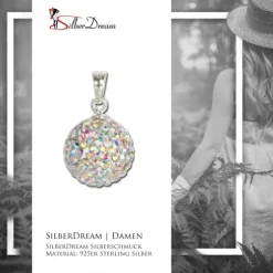 SilberDream Glitzer Anhänger Silber Zirkonias weiß GSH101