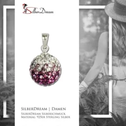 SilberDream Glitzer Anhänger Zirkonias lila ICE GSH002