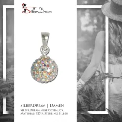 SilberDream Glitzer Anhänger Silber Zirkonias weiß GSH102